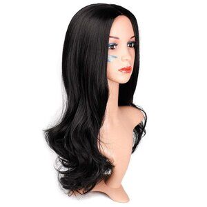 20 in Adjustable Natural Looking High Quality Black Wavy Long Wig